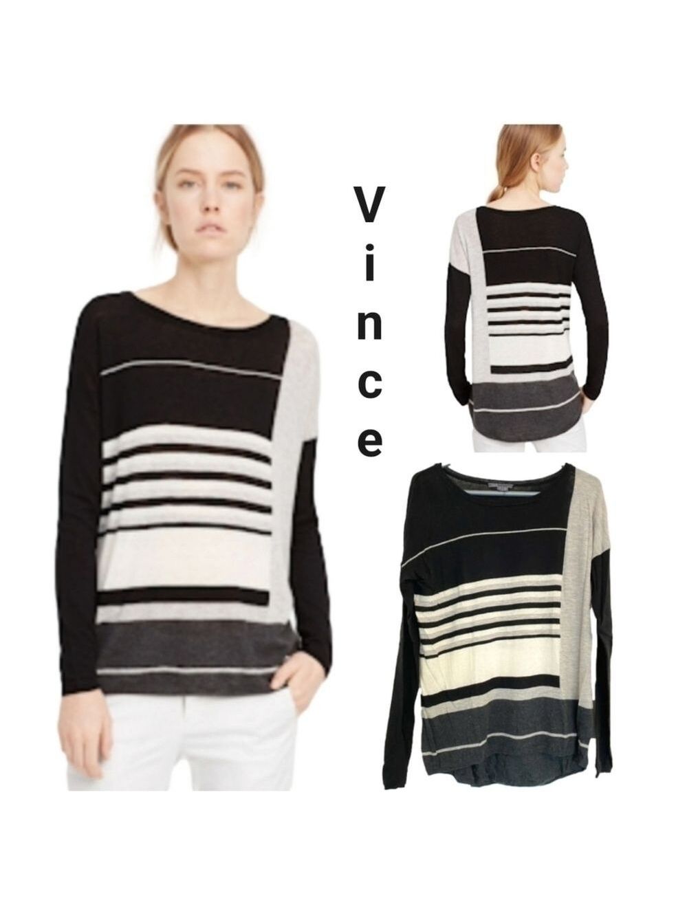 Vince Merino Wool Colorblock Sweater
